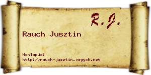 Rauch Jusztin névjegykártya